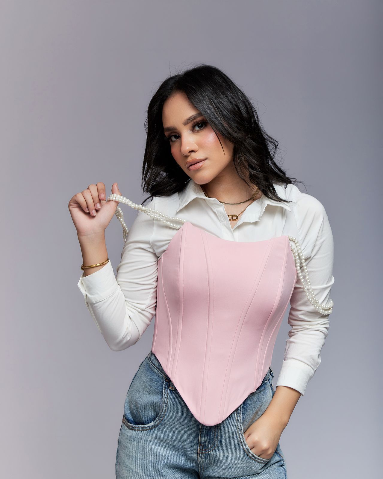 BABY PINK plain corset